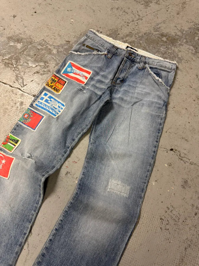 AW2004 Dolce & Gabbana Cosmopolite Flags Jeans DtuMTFX 4
