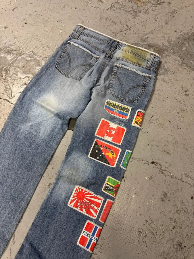 AW2004 Dolce & Gabbana Cosmopolite Flags Jeans DtuMTFX 5