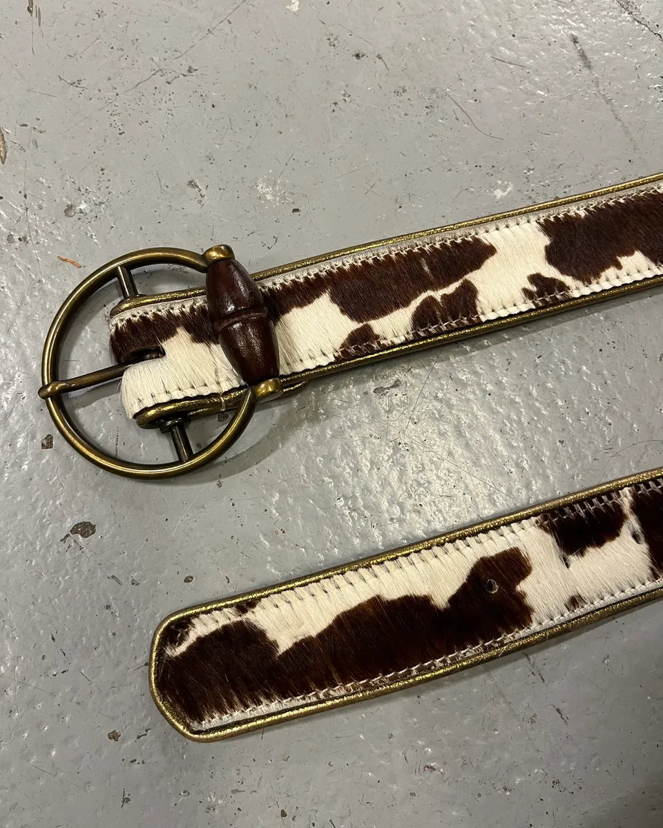 AW2004 Dolce & Gabbana Cow Effect Calf Hair Leather Belt  PIHFrtd 3