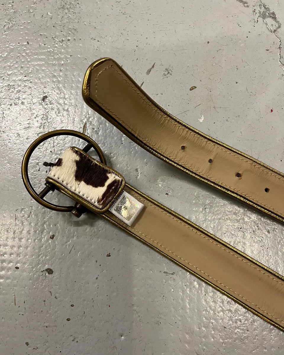 AW2004 Dolce & Gabbana Cow Effect Calf Hair Leather Belt  PIHFrtd 4