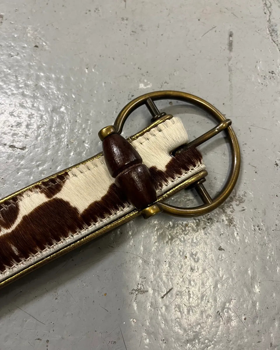 AW2004 Dolce & Gabbana Cow Effect Calf Hair Leather Belt  PIHFrtd 5