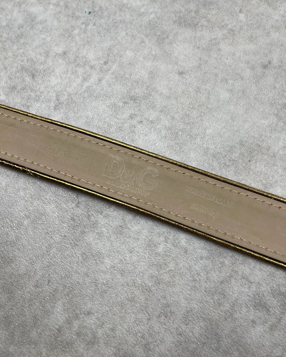 AW2004 Dolce & Gabbana Cow Effect Calf Hair Leather Belt veSunKE 7