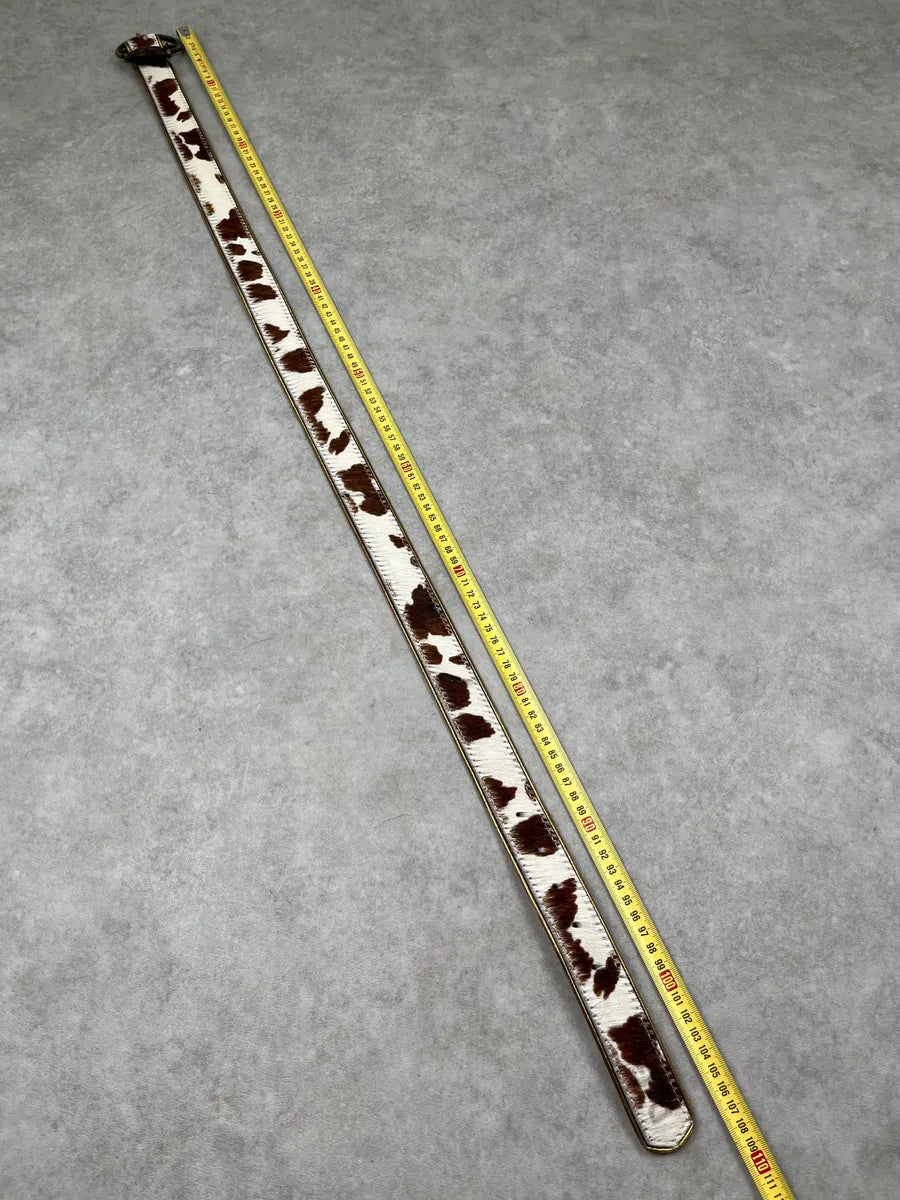 AW2004 Dolce & Gabbana Cow Effect Calf Hair Leather Belt veSunKE 8