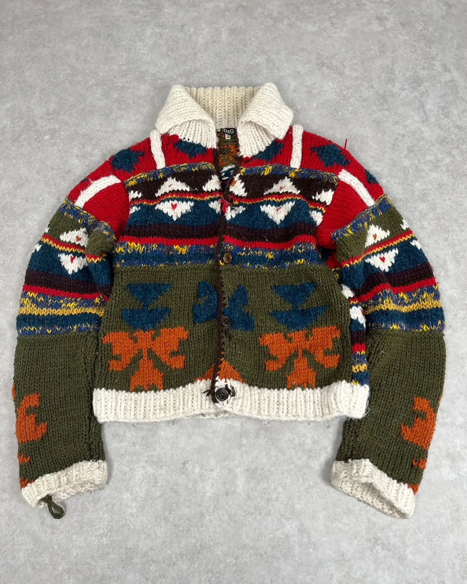 AW2004 Dolce & Gabbana Cozy Knit Buttoned Sweater CflAnUp 0