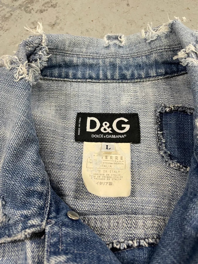 Dolce & Gabbana Destroyed Denim Jacket (L) 11