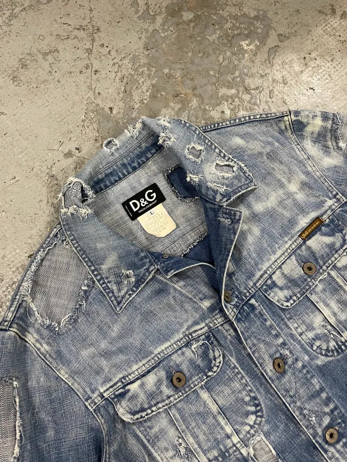 Dolce & Gabbana Destroyed Denim Jacket (L) 5