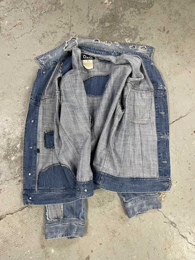 Dolce & Gabbana Destroyed Denim Jacket (L) 7
