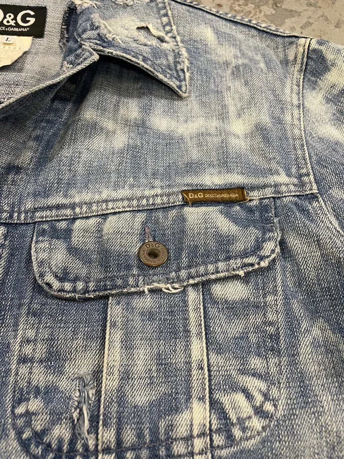 Dolce & Gabbana Destroyed Denim Jacket (L) 9