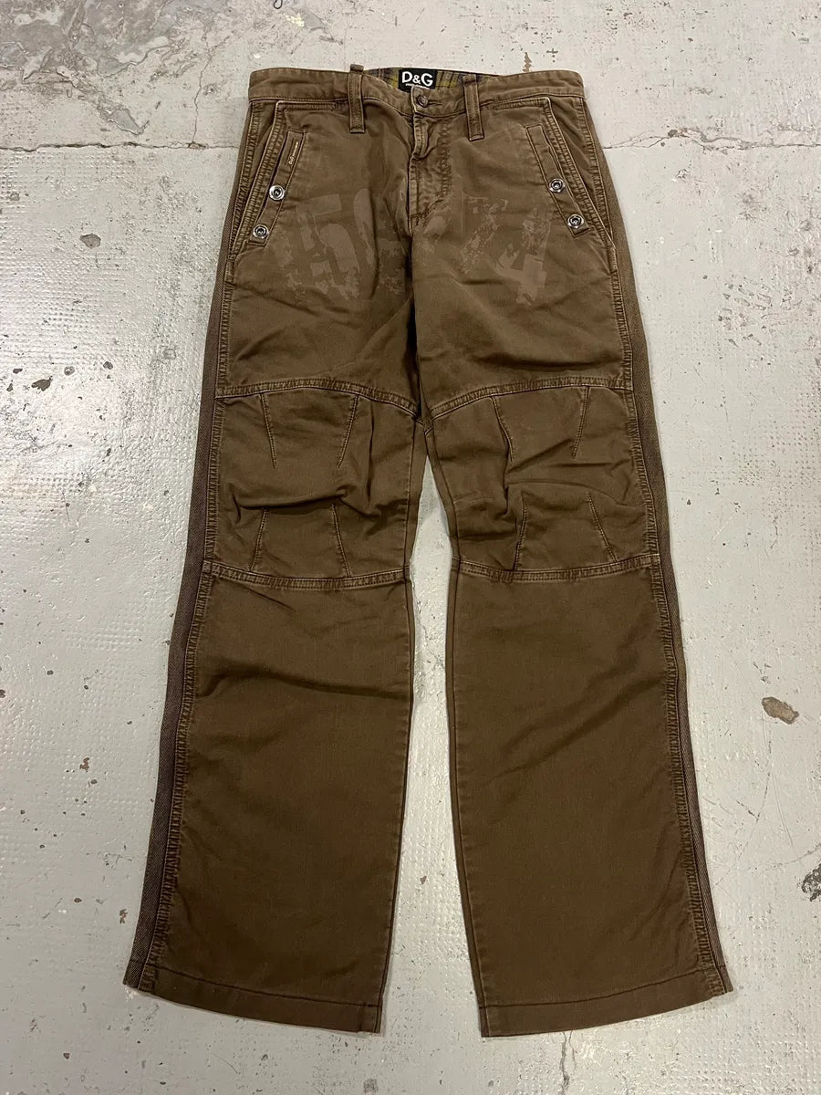 AW2004 Dolce & Gabbana Double Pocket Military Brown Pants VJUQCsv 4