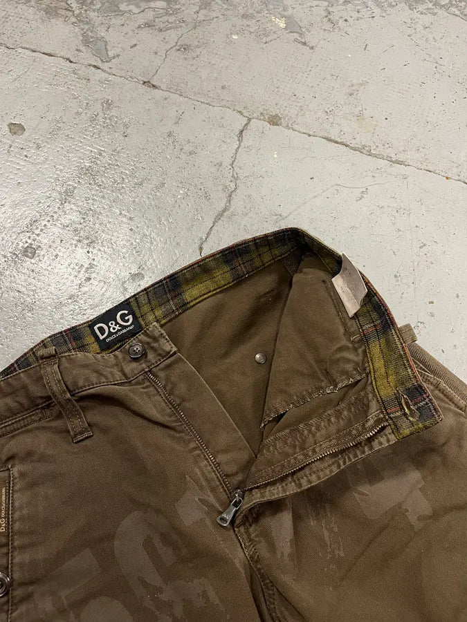 AW2004 Dolce & Gabbana Double Pocket Military Brown Pants VJUQCsv 8