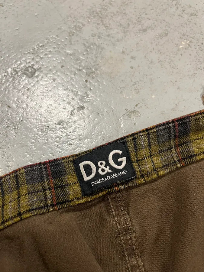 AW2004 Dolce & Gabbana Double Pocket Military Brown Pants VJUQCsv 9