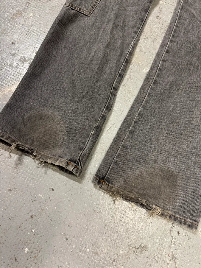 AW2004 Dolce & Gabbana Grey Asymmetrical Cargo Denim Jeans IiXQBSF 3