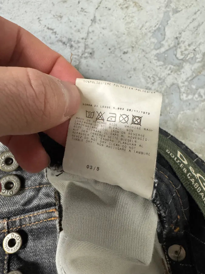 AW2004 Dolce & Gabbana Grey Asymmetrical Cargo Denim Jeans IiXQBSF 8