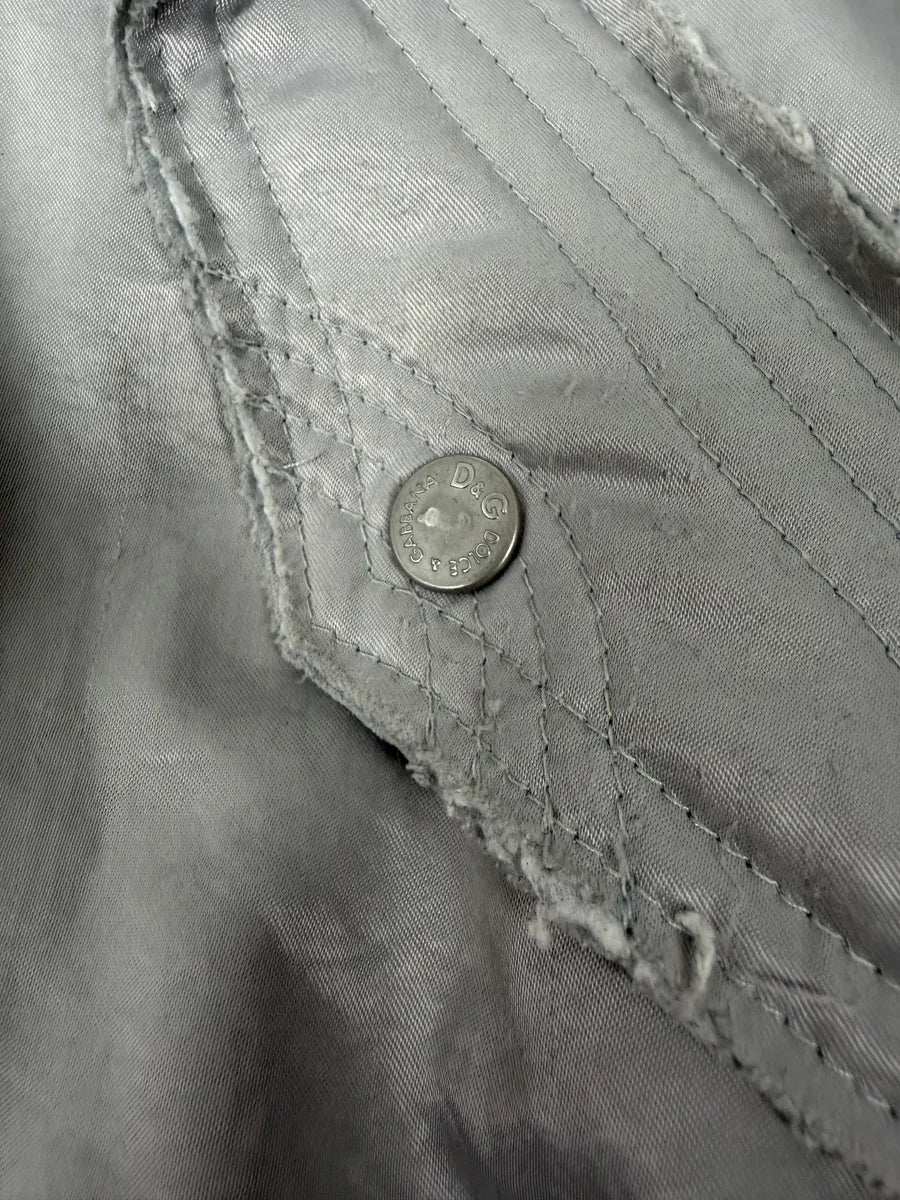 AW2004 Dolce & Gabbana Grey Aviator Patchwork Bomber Jacket qhaWPfo 11