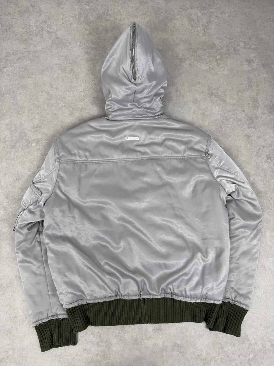 AW2004 Dolce & Gabbana Grey Aviator Patchwork Bomber Jacket qhaWPfo 7