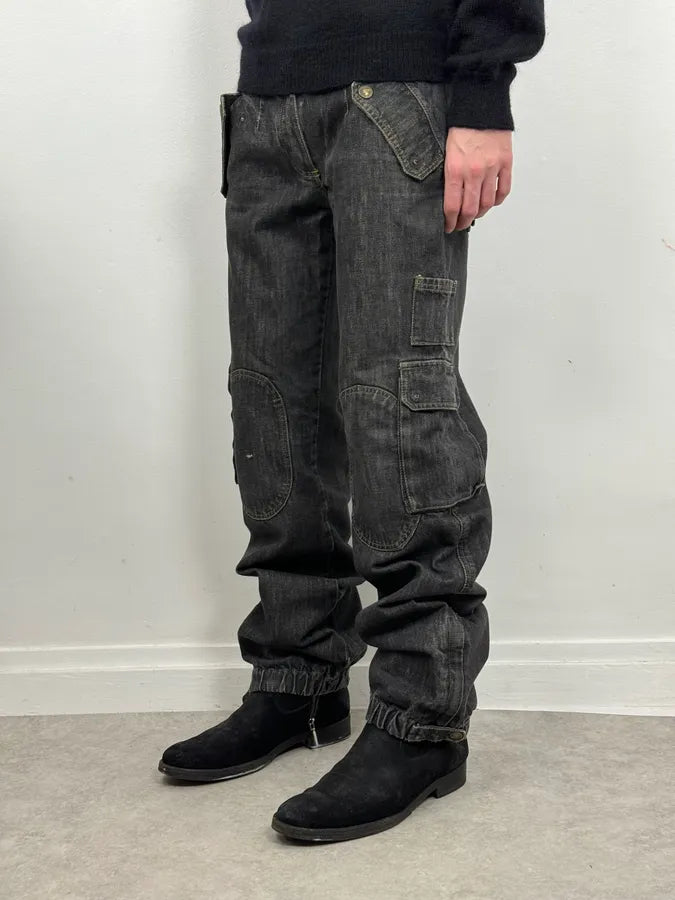 AW2004 Dolce & Gabbana Grey Cargo Denim Jeans OhaTJhN 0