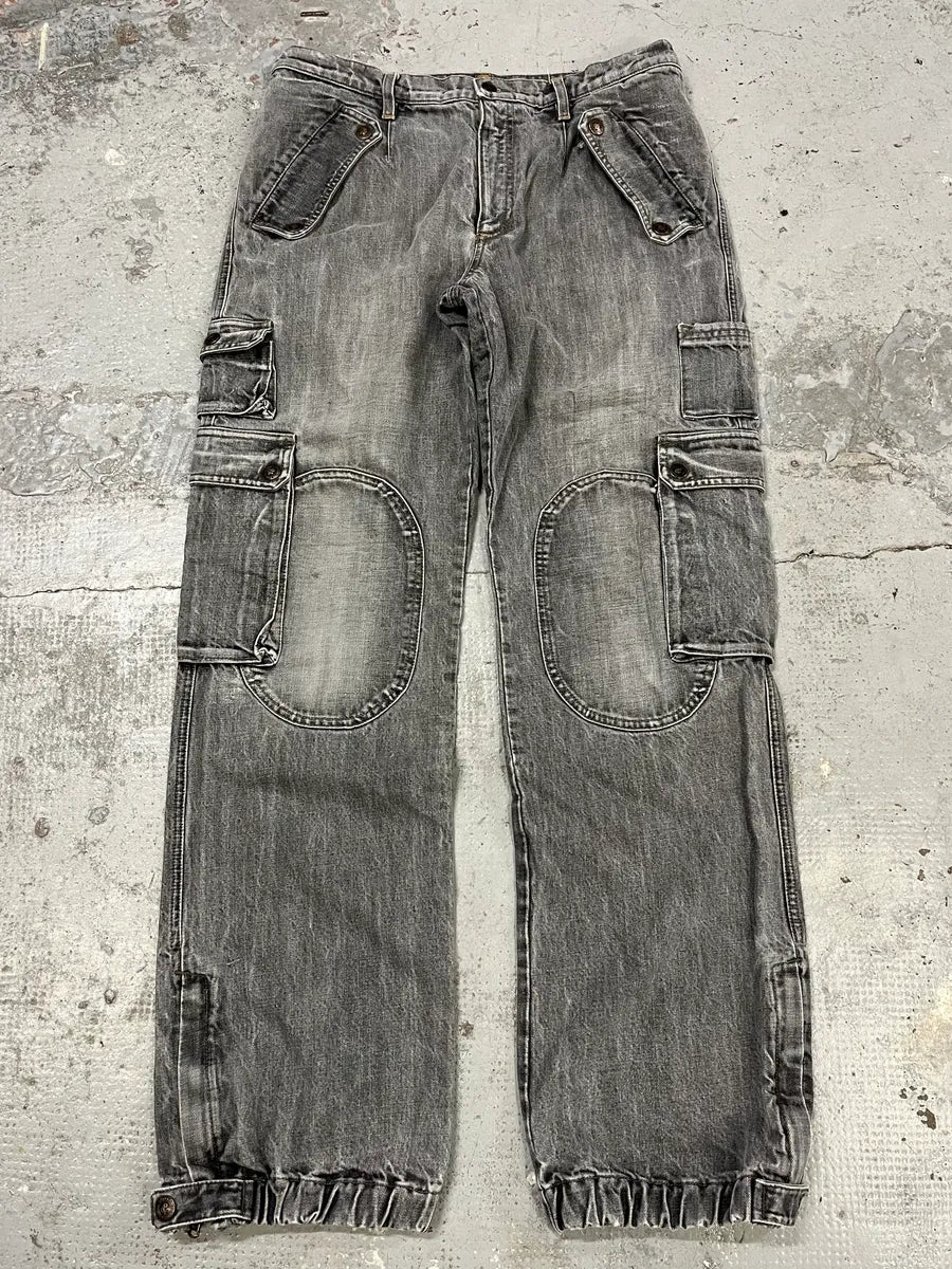 AW2004 Dolce & Gabbana Grey Cargo Double Knee Denim Jeans PiTrUxE 1