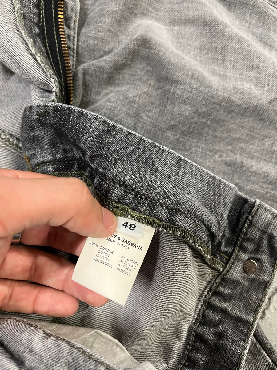 AW2004 Dolce & Gabbana Grey Cargo Double Knee Denim Jeans PiTrUxE 11