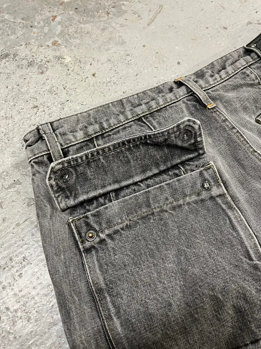 AW2004 Dolce & Gabbana Grey Cargo Double Knee Denim Jeans PiTrUxE 14