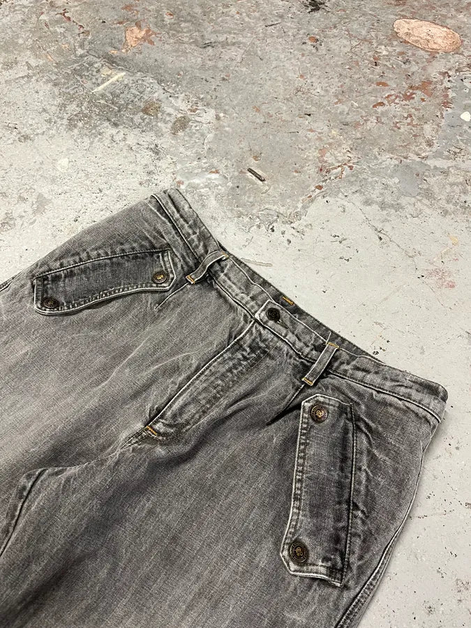 AW2004 Dolce & Gabbana Grey Cargo Double Knee Denim Jeans PiTrUxE 4