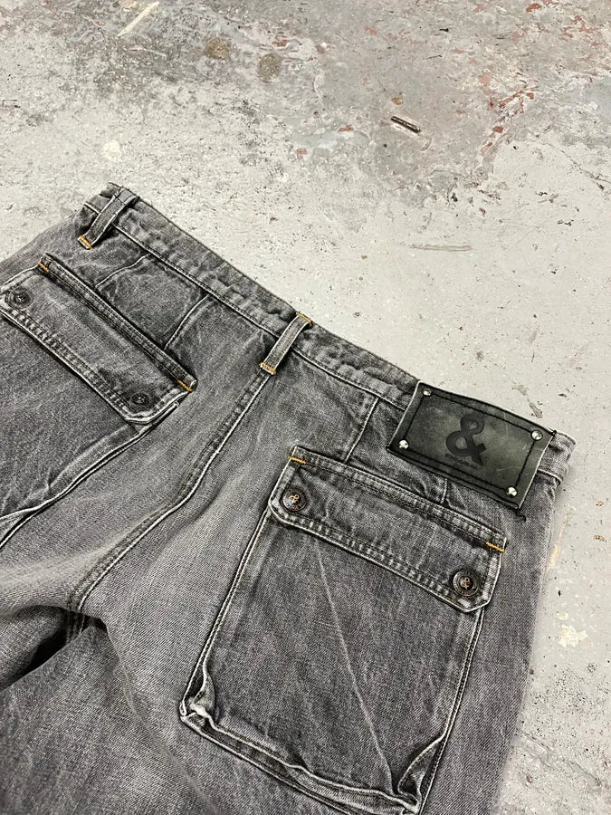 AW2004 Dolce & Gabbana Grey Cargo Double Knee Denim Jeans PiTrUxE 7