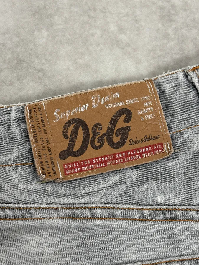 AW2004 Dolce & Gabbana Grey Distressed Multipocket Denim Jeans JemkKzs 10