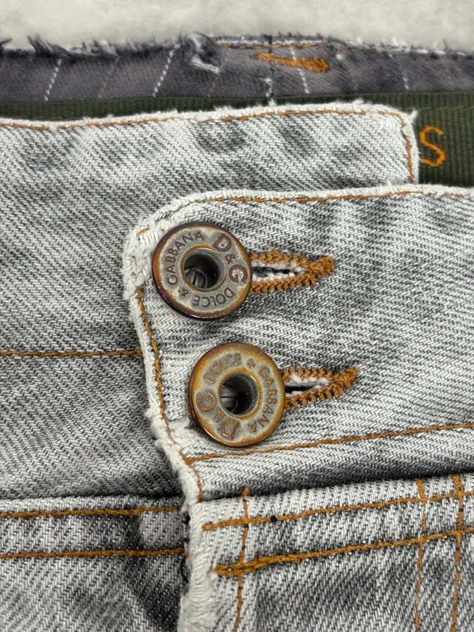 AW2004 Dolce & Gabbana Grey Distressed Multipocket Denim Jeans JemkKzs 7