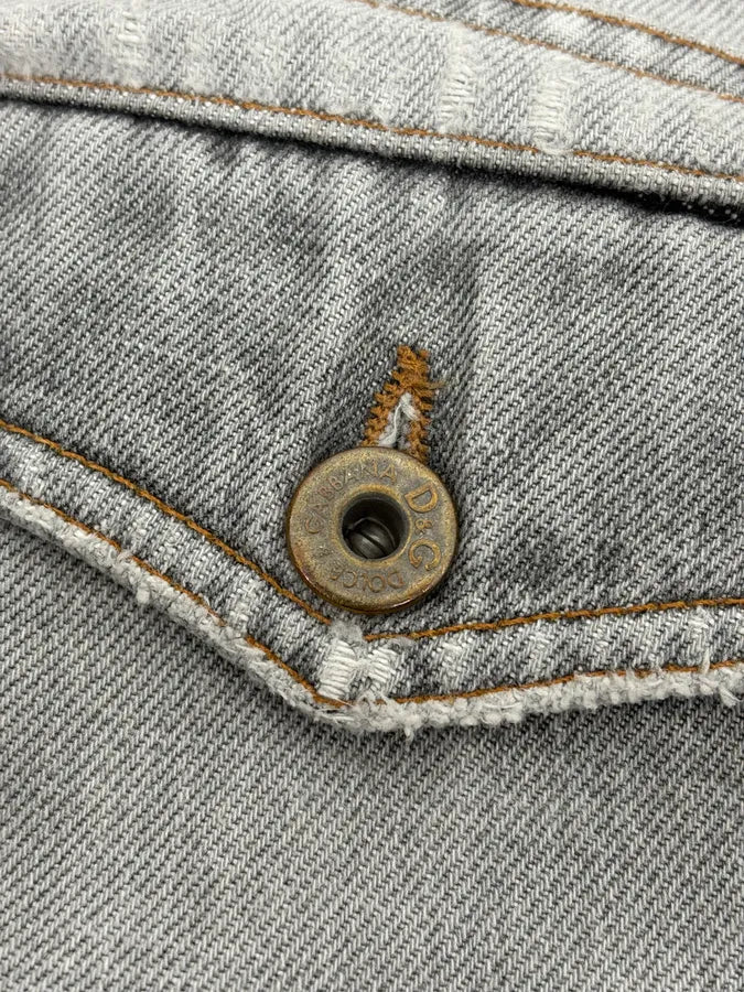 AW2004 Dolce & Gabbana Grey Distressed Multipocket Denim Jeans JemkKzs 8