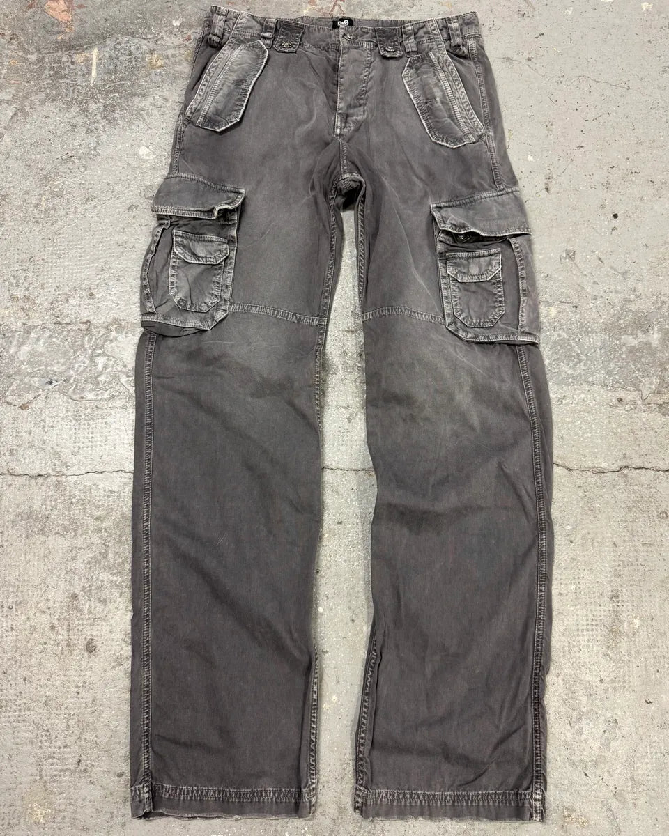 AW2004 Dolce & Gabbana Grey Multi Pockets Cargo Pants (M) 1