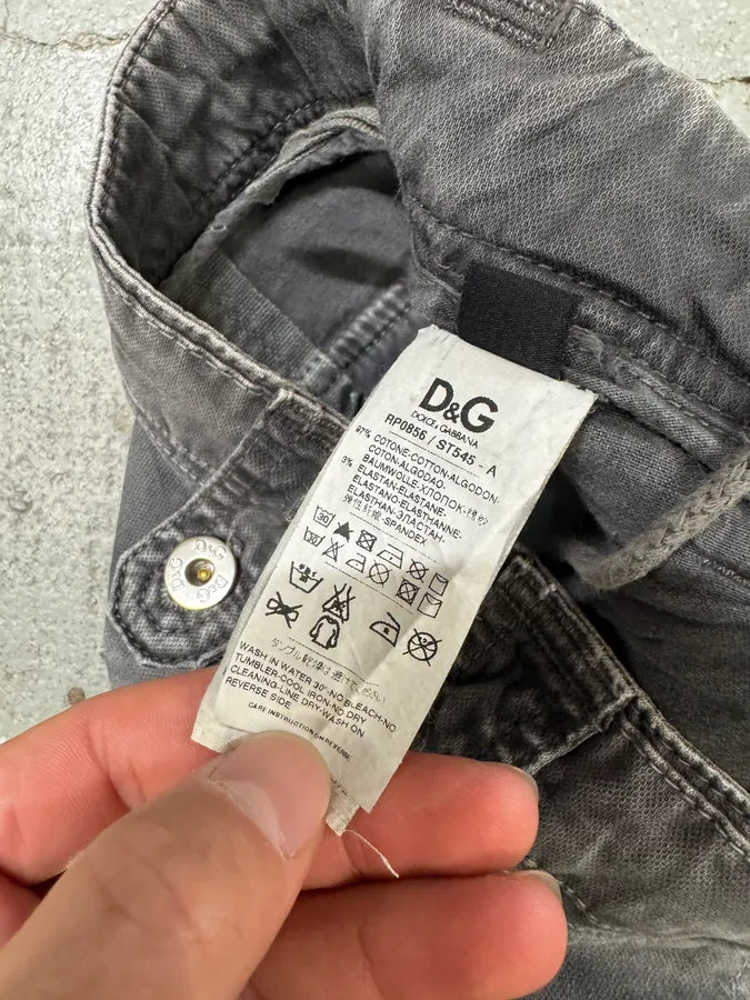 AW2004 Dolce & Gabbana Grey Multi Pockets Cargo Pants (M) 12