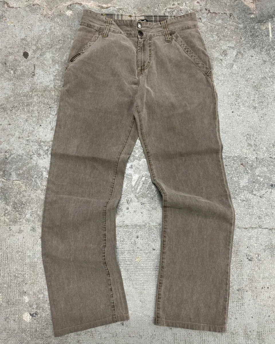 AW2004 Dolce & Gabbana Grey Velvet Pants (S) 0