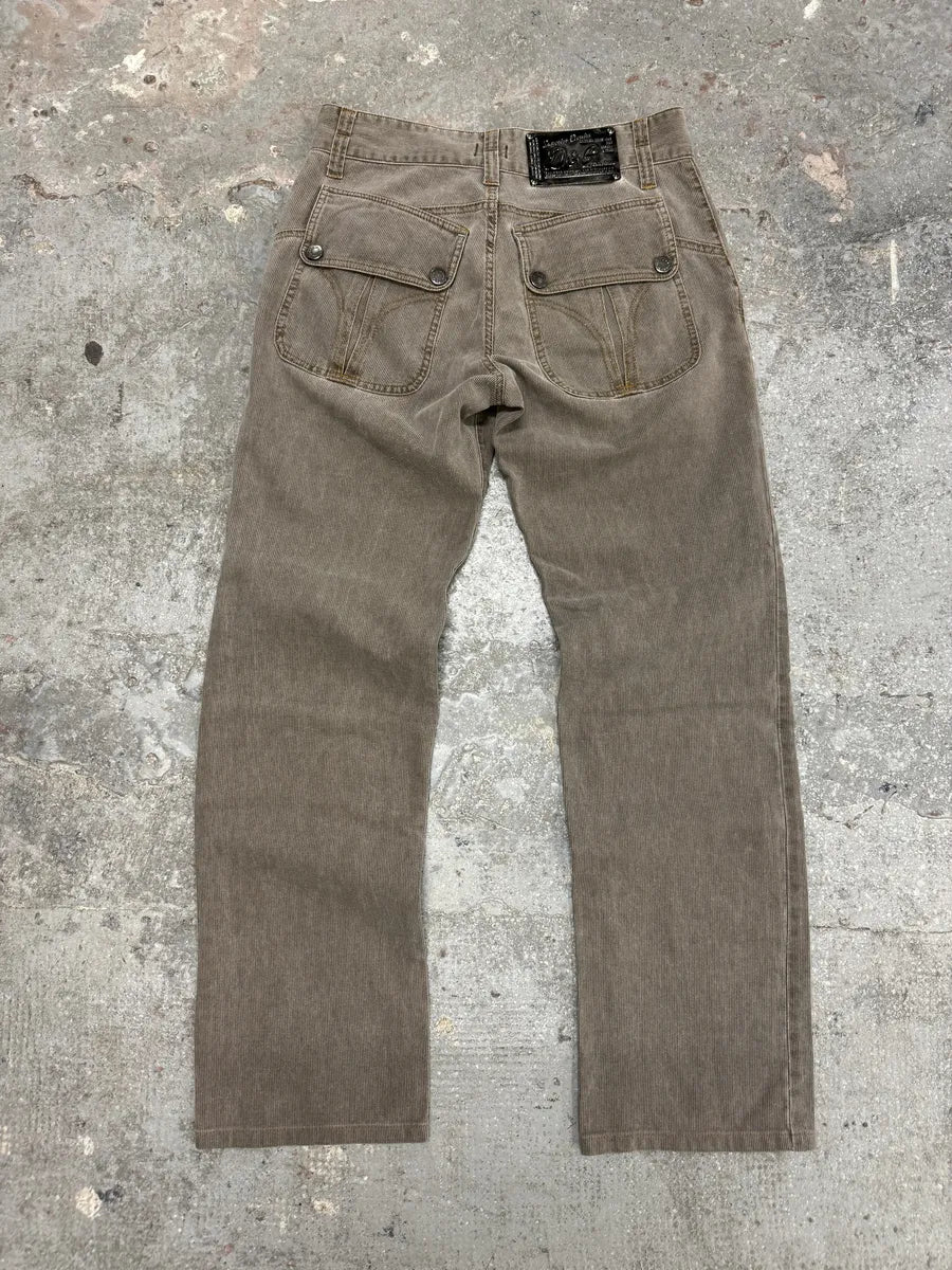 AW2004 Dolce & Gabbana Grey Velvet Pants (S) 1