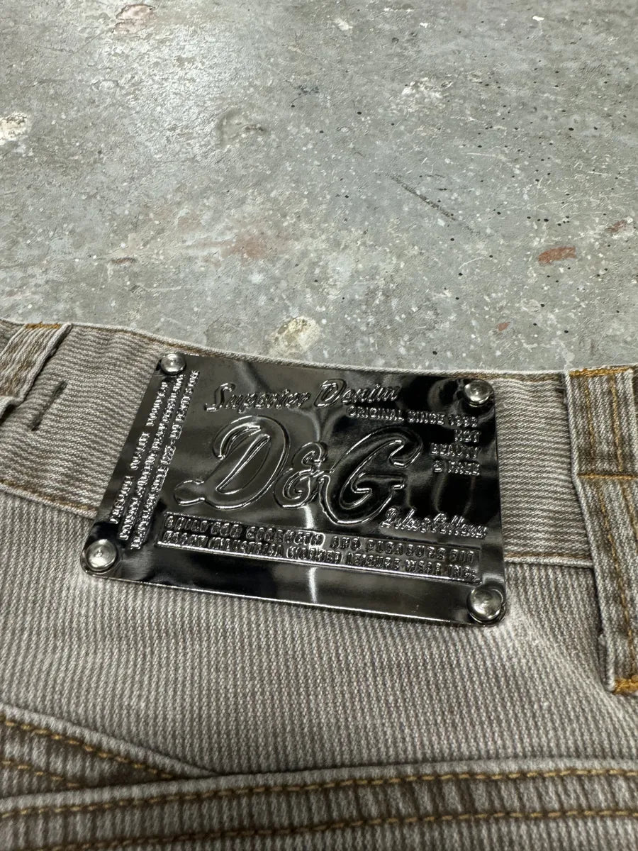 AW2004 Dolce & Gabbana Grey Velvet Pants (S) 3