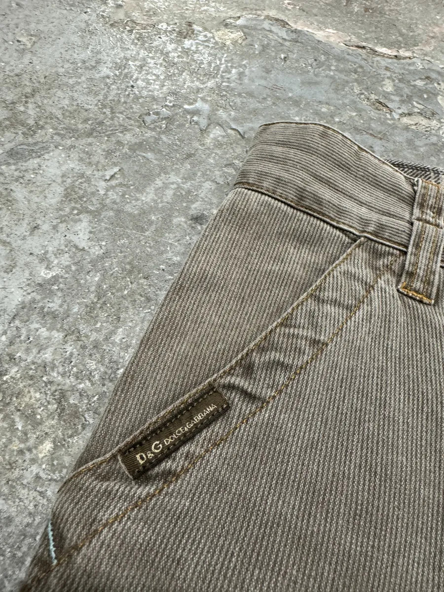 AW2004 Dolce & Gabbana Grey Velvet Pants (S) 7