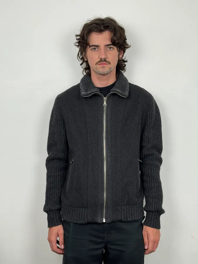 AW2004 Dolce & Gabbana Grey Wool Zip-up Jacket zmPSRoo 1