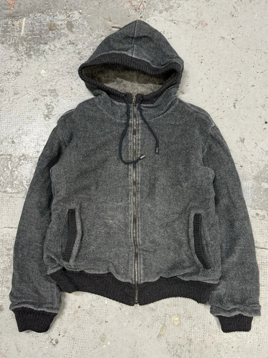 AW2004 Dolce & Gabbana Grey Zip-up Wool Hoodie ctiQHhf 3