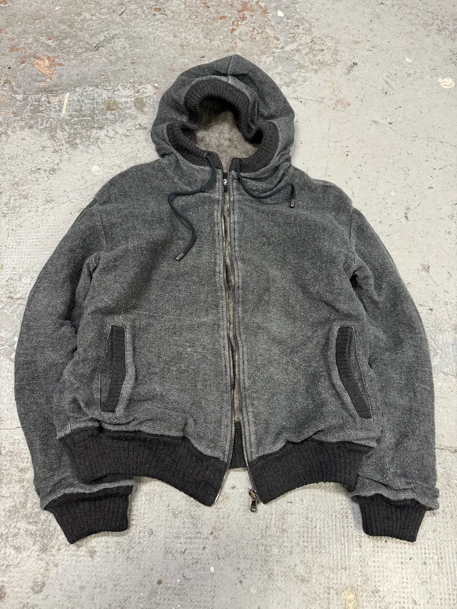 AW2004 Dolce & Gabbana Grey Zip-up Wool Hoodie ctiQHhf 6