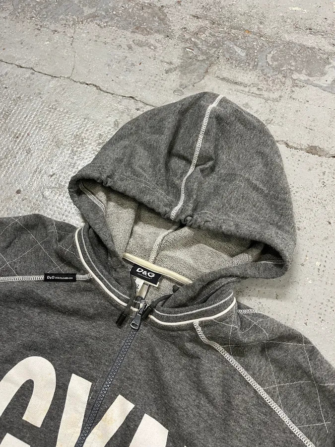 AW2004 Dolce & Gabbana Gym Grey Zip-Up Sweater rrdJeOn 3