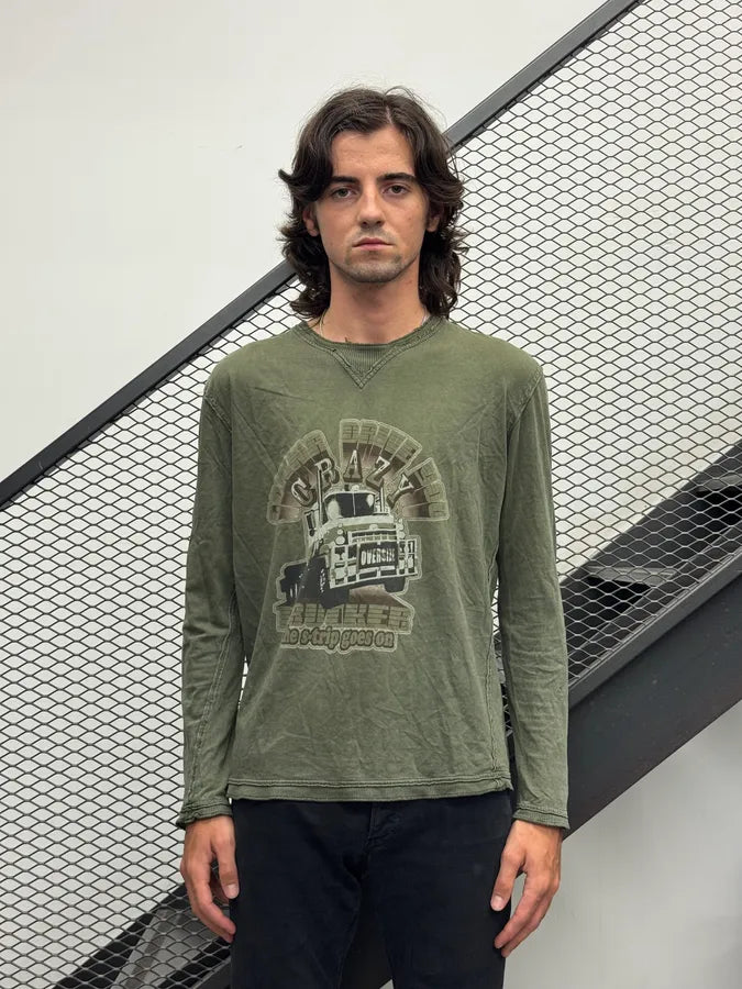 AW2004 Dolce & Gabbana Khaki Cotton Graphic Longsleeves XsizOof 1
