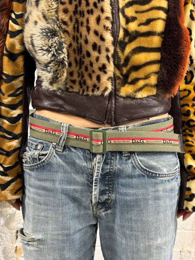 AW2004 Dolce & Gabbana Khaki Military Canva Belt rpcObxm 1