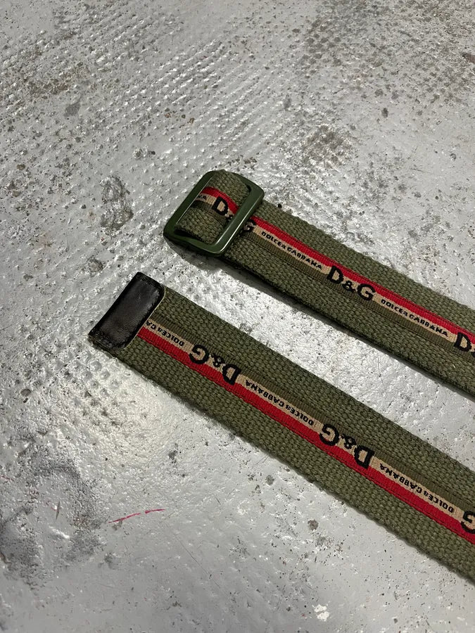 AW2004 Dolce & Gabbana Khaki Military Canva Belt rpcObxm 3