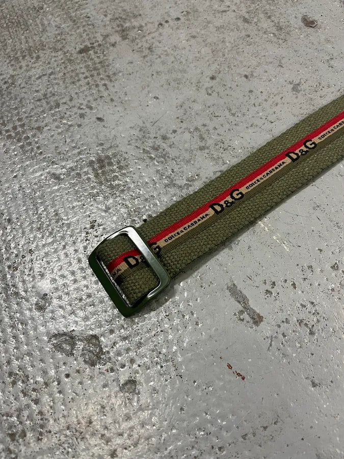 AW2004 Dolce & Gabbana Khaki Military Canva Belt rpcObxm 4