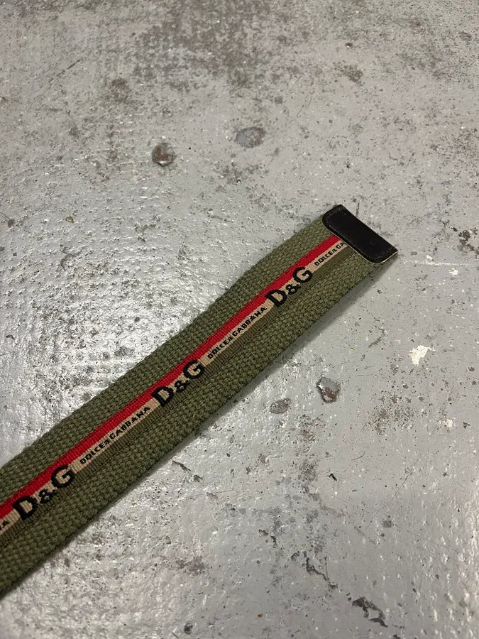 AW2004 Dolce & Gabbana Khaki Military Canva Belt rpcObxm 5