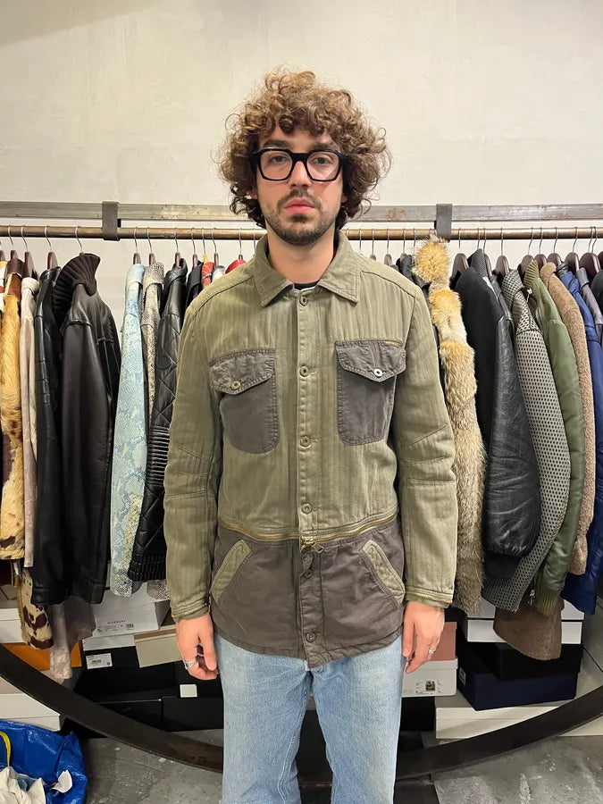 AW2003 Dolce & Gabbana  Khaki Multi-Zip Cargo Jacket LuvQDaW 2