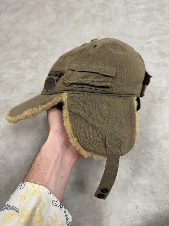 AW2004 Dolce & Gabbana Khaki Shearling Cap UEdlOMe 5