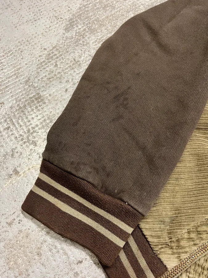 AW2004 Dolce & Gabbana Khaki Velvet Hooded Zip-up Sweater (M/L) PGdbvkE 9