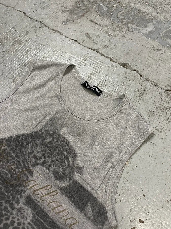 AW2004 Dolce & Gabbana Leopard Grey Tank Top fbPjDjl 3