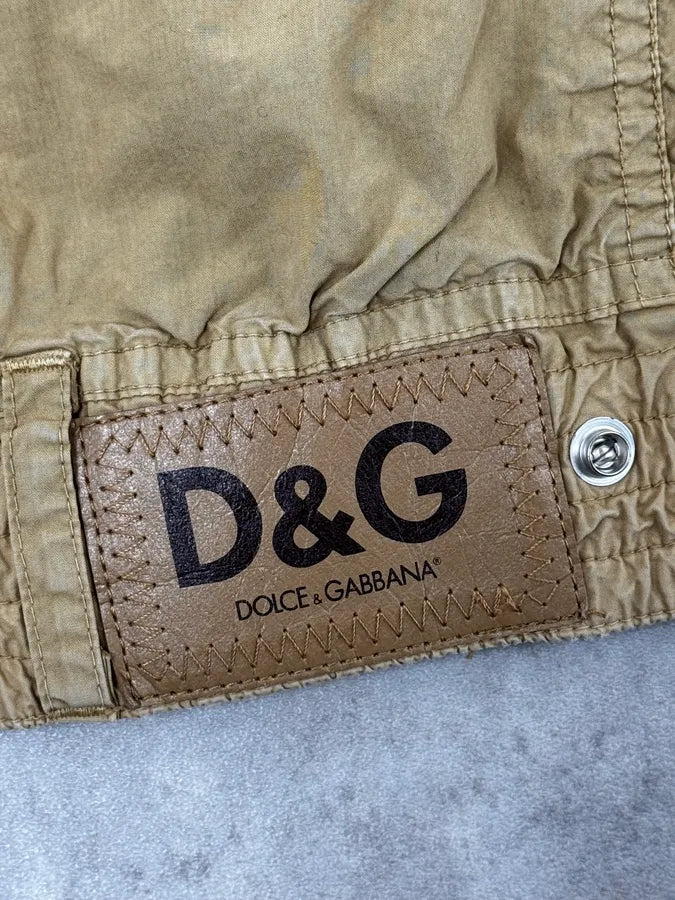 AW2004 Dolce & Gabbana Light Beige Military Utility Jacket YOayKDk 12