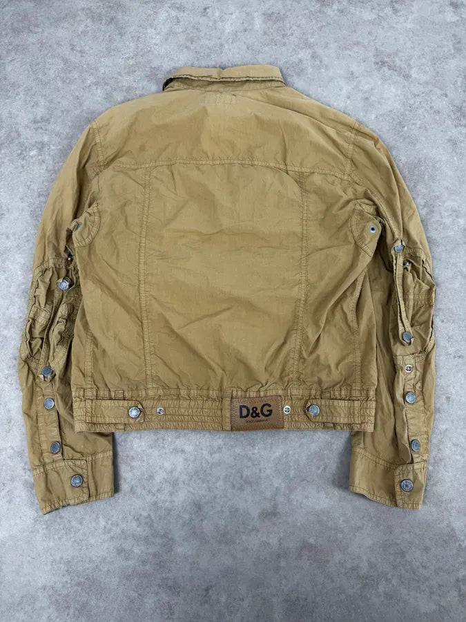 AW2004 Dolce & Gabbana Light Beige Military Utility Jacket YOayKDk 3