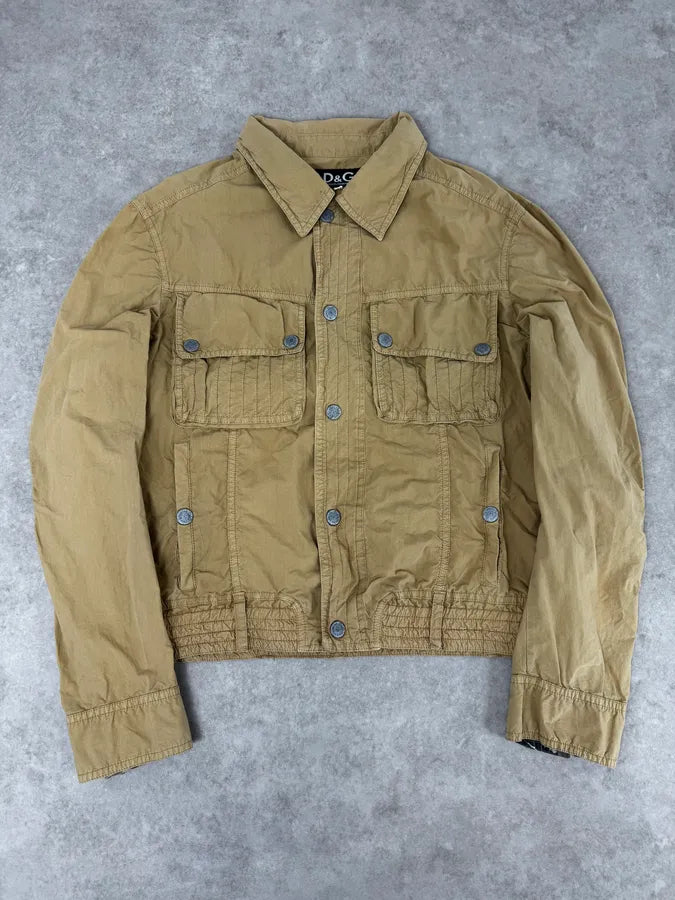 AW2004 Dolce & Gabbana Light Beige Military Utility Jacket YOayKDk 0